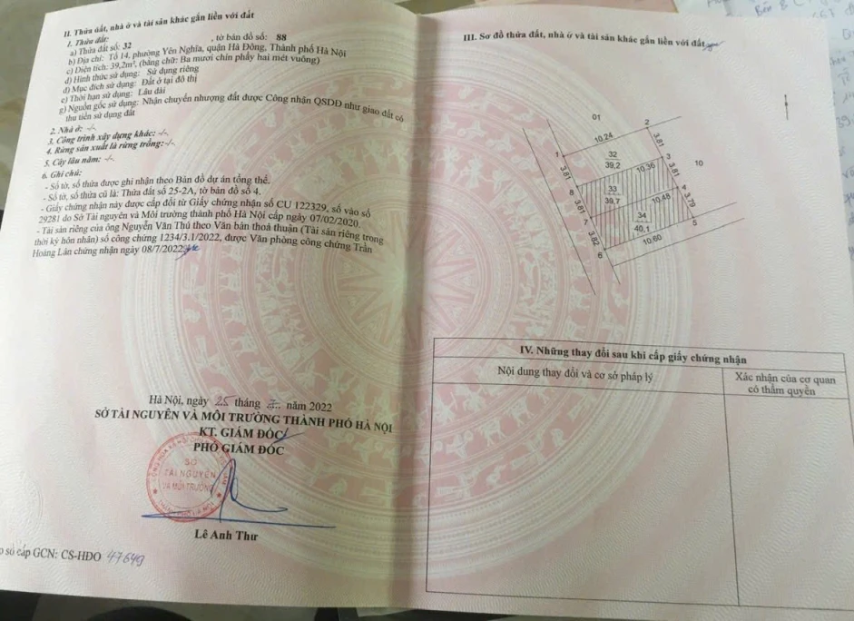 Gửi tới quý anh chị lô đất đường to ô tô tải đỗ cửa tổ 14 yên nghĩa.