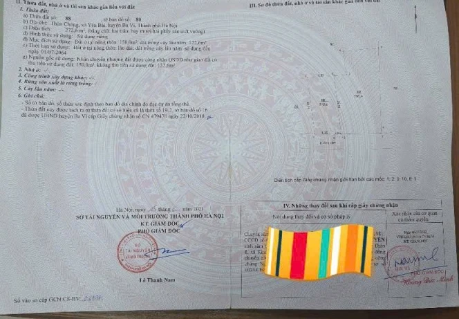 BÁN 272M2 ĐẤT, MT RỘNG 11M, NẰM TRÊN TRỤC CHÍNH THÔN CHÓNG YÊN BÀI, CÁCH NHÀ VH THÔN 100M, GIÁ HƠN 4 TỶ