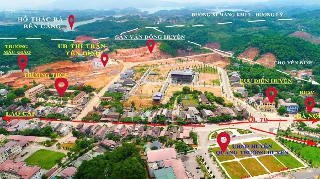 Chính chủ bán 245m2 đất lô góc ở đô thị thị trấn Yên Bình - Yên Bái view bể bơi, nhà sự kiện