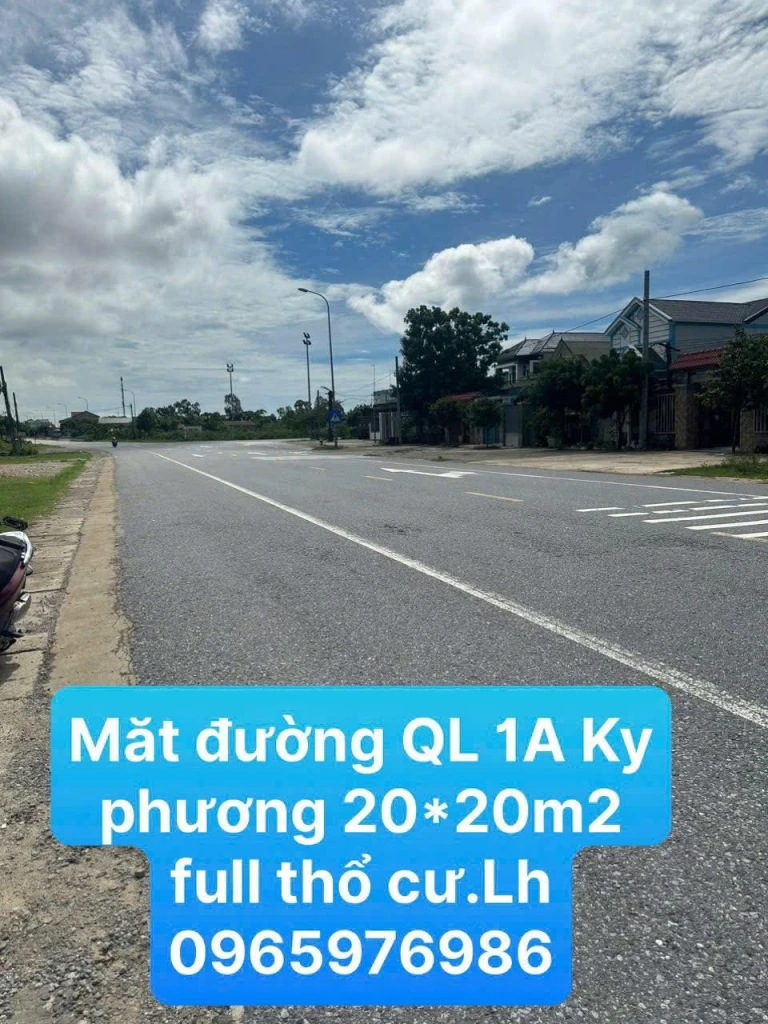 Chính Chủ Cần Bán Lô Đất Tại Đường Quốc lộ 1A, Xã Kỳ Phương, Kỳ Anh, Hà Tĩnh