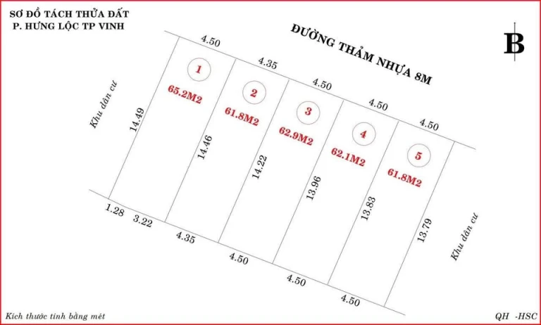 Đất xóm Đức Thịnh, phường Hưng Lộc cũ đường thông 7m, hướng Đông Bắc
