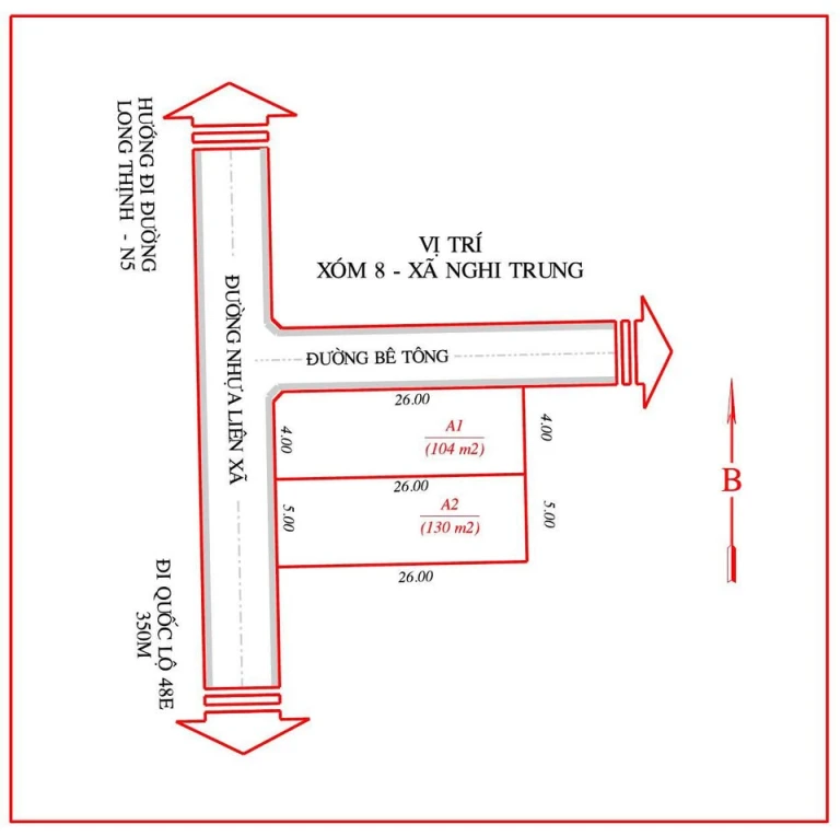 SÁNG NAY MỞ BÁN 2 LÔ ĐẤT ĐẸP TẠI NGHI TRUNG – Đường nhựa 8m, không lỗi phong thuỷ!