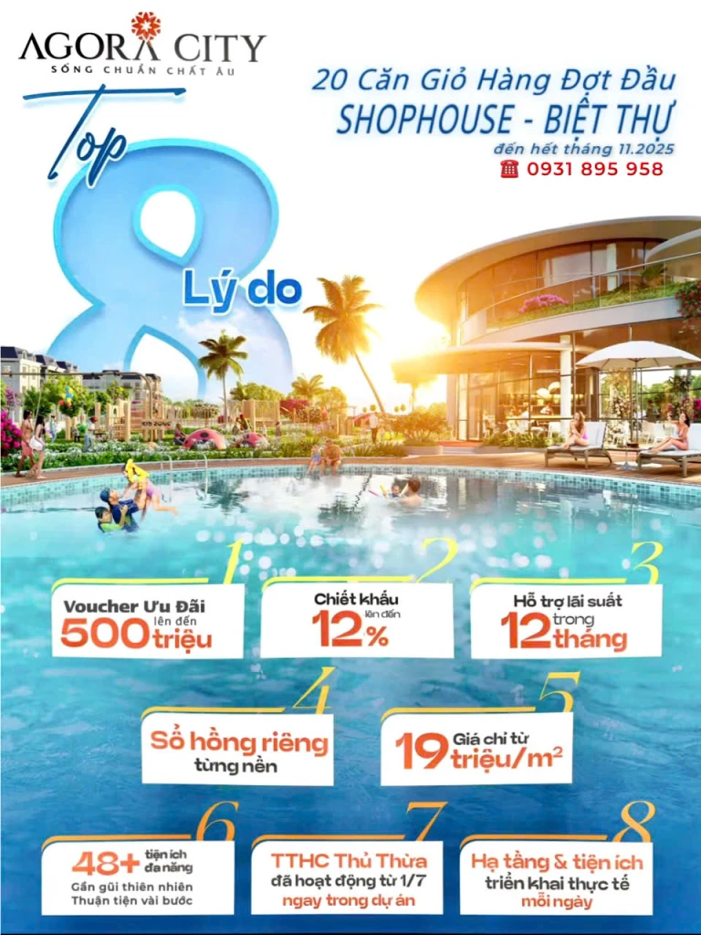 SỔ HỒNG TRAO TAY ƯU ĐÃI hơn 800 triệu duy nhất 1 NGÀY tại AGORA CITY: 16.9 tr (V). Long 0931895958