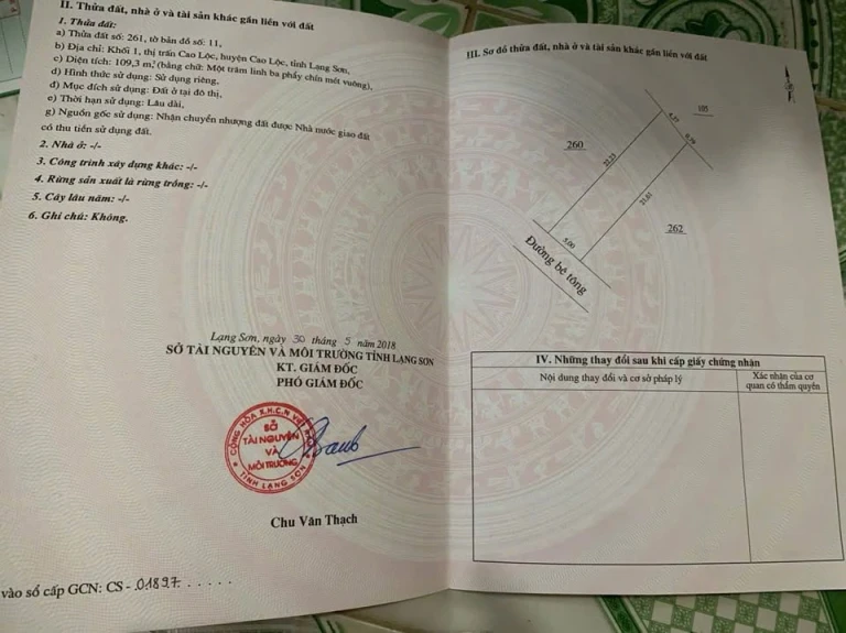 Bán đất ngõ 2 khòn Khuổng-cạnh trường cấp 3 Cao Lộc