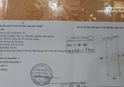 CHÍNH CHỦ BÁN ĐẤT tại Khối 2, Phường Vĩnh Trại, TP Lạng Sơn.