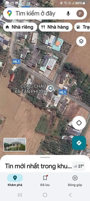 1037mv đất nền chưa thổ cư thuộc ấp 5 xã Tân Phước gcđ (xã Tân Đông mới)