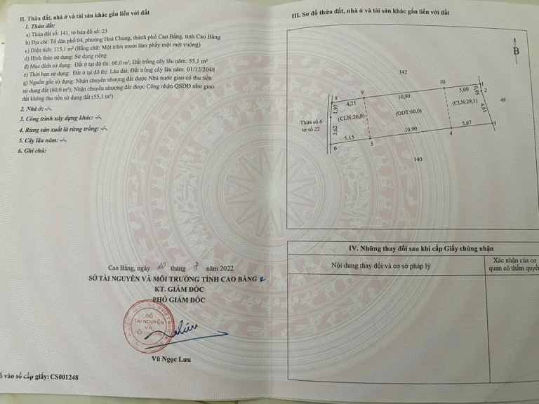 NHÀ E CÓ 1 LÔ ĐẤT ĐẸP , VUÔNG TẠI TỔ DÂN PHỐ 4 PHƯỜNG HOÀ CHUNG THÀNH PHỐ CAO BẰNG