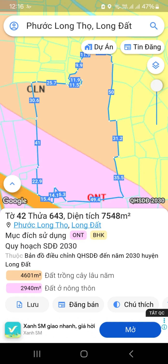 Bán giúp lô đất 8.900m2 vị trí cực đẹp tại xã Đất Đỏ, Tphcm.