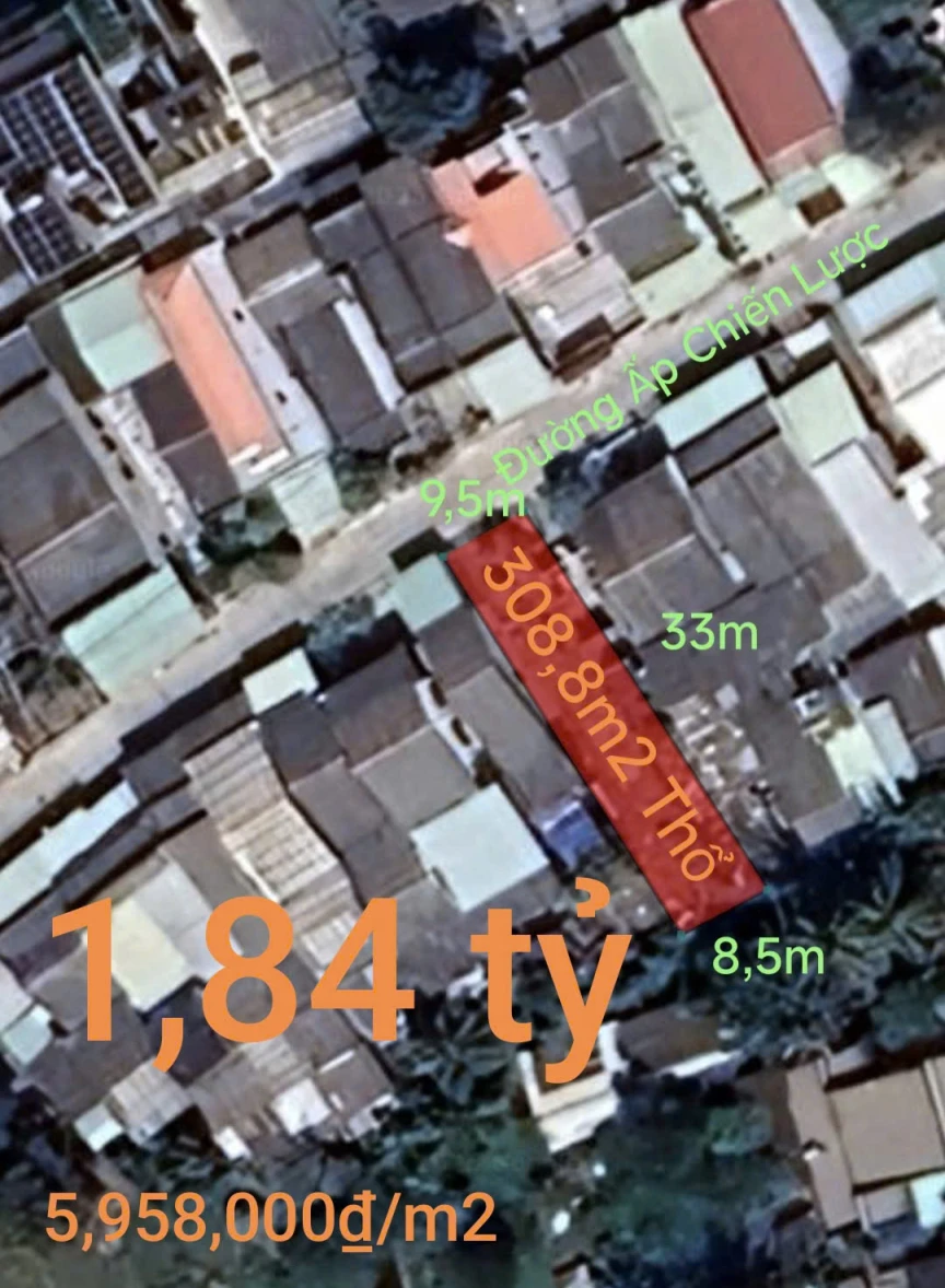 Bán lô đất thổ trung tâm huyện Tân Trụ giá 1,84 tỷ