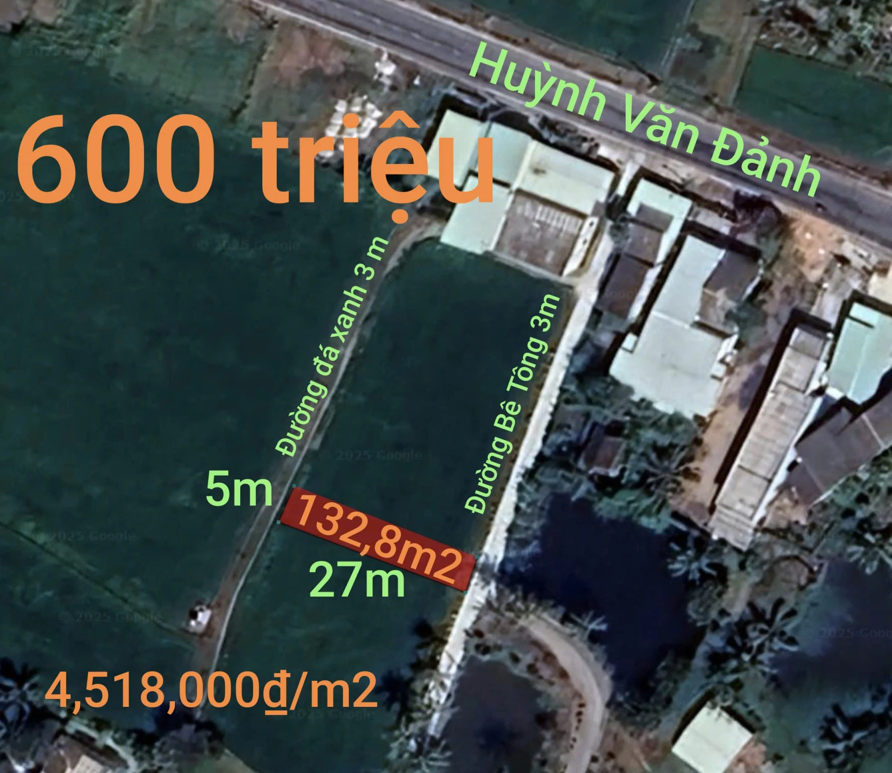 🎯Bán lô đất thổ hai mặt tiền gần Quốc Lộ 50B giá 600 triệu