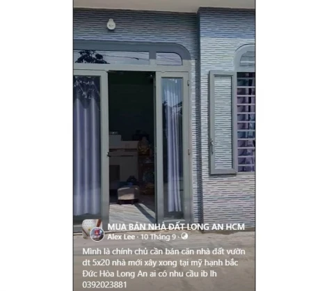 🔹Hot! Hot! Đầu tư sinh lời - Chính chủ bán nhà tại Mỹ Hạnh Bắc (Đức Hòa, Long An), X.Đức Lập, Tây Ninh; 0392023881