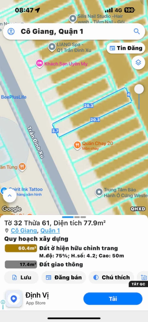 CHÍNH CHỦ 1 ĐỜI XƯA BÁN NHÀ 3 TẦNG MTKD Đ.TRẦN ĐÌNH XU, QUẬN 1 - 4M*20M - SỔ HỒNG VUÔNG VỨC ĐẸP* LH GIANG GIANG: 093.86.76.685