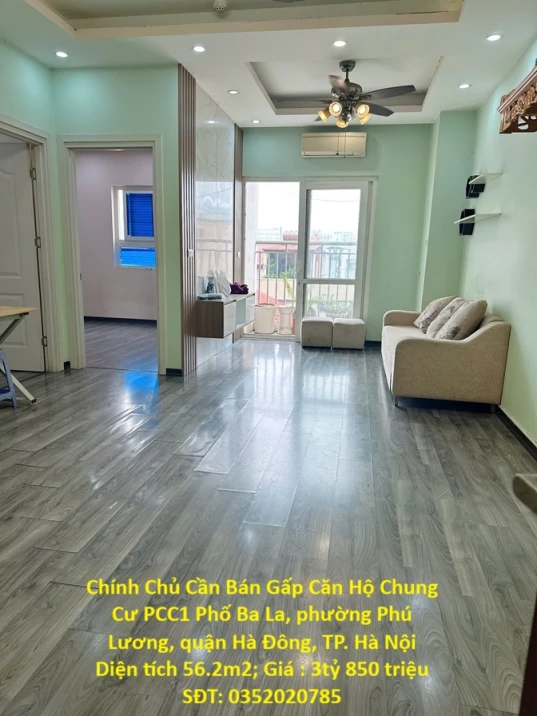 Chính Chủ Cần Bán Gấp Căn Hộ Chung Cư PCC1 Phố Ba La, phường Phú Lương, quận Hà Đông, TP. Hà Nội