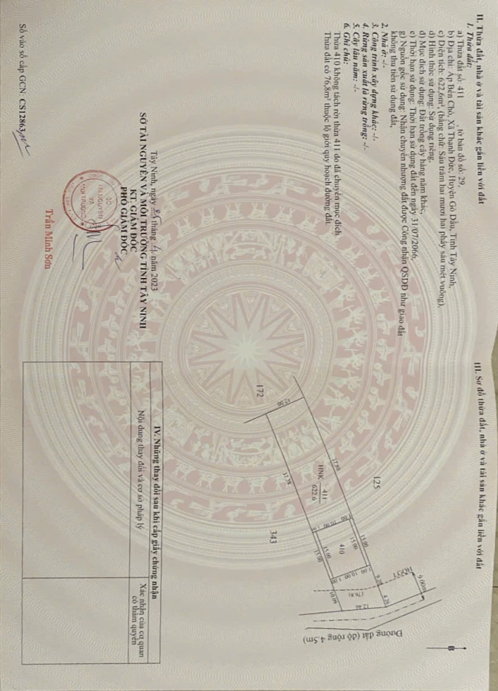 Cần bán đất Gò Dầu, Tây Ninh giá 2.5 tỷ