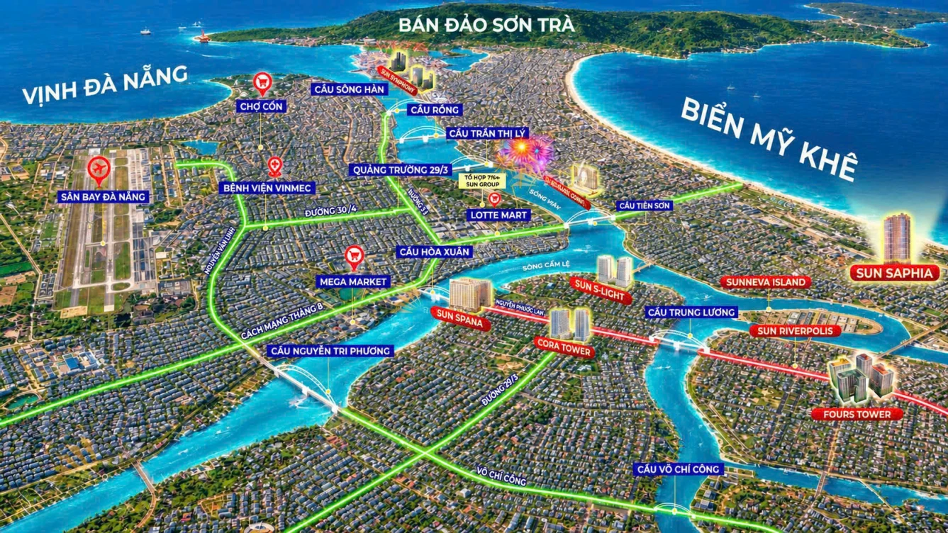 BOOKING CHỈ 50 TRIỆU TRÊN VỊ TRÍ – ĐÓN ĐẦU CĂN HỘ MẶT BIỂN SUN SAPHIA RESIDENCE ĐÀ NẴNG