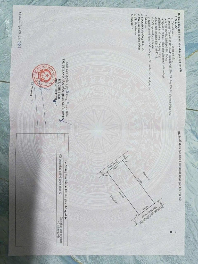 Chủ Bán Mảnh Đất 7c. Sau Phượng Chi-Lê Hồng Phong- Đông Khê - Ngô quyền