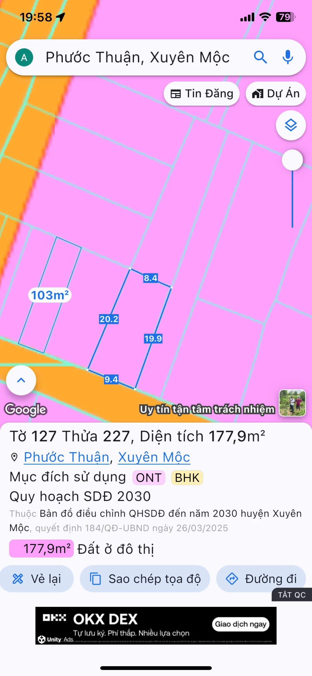 Cần bán lô đất hồ tràm cách biển 500m