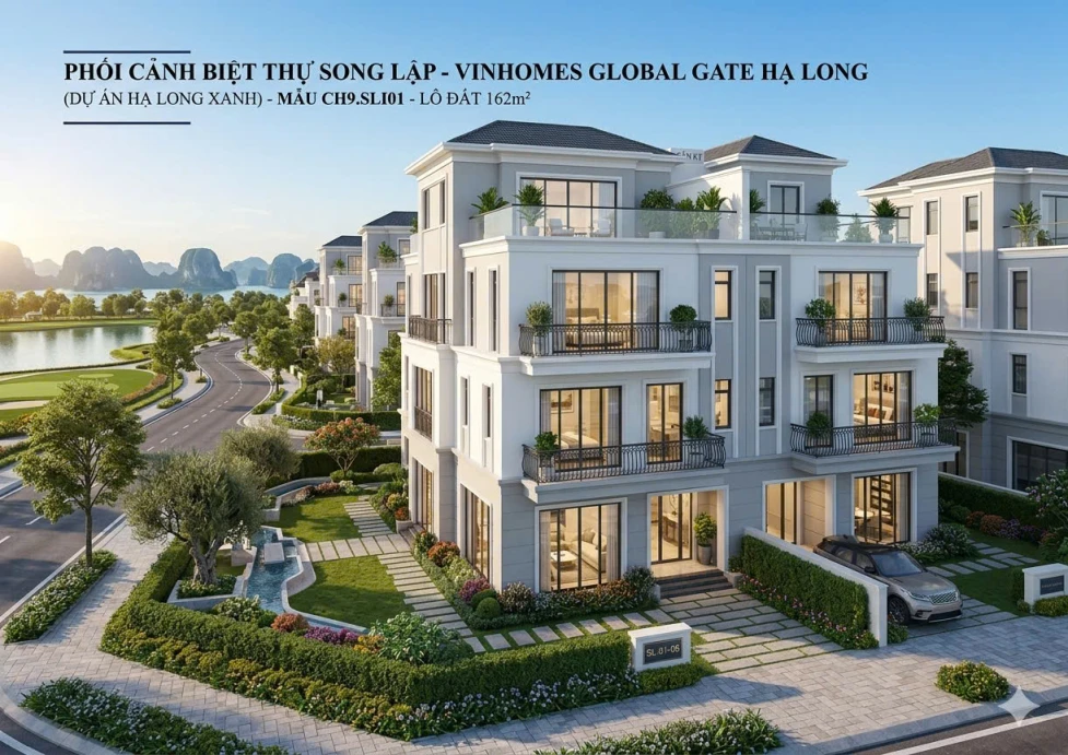 Bán Biệt Thự Liền Kề 162m2, 12PN, 15 Tỷ, Vinhomes Global Gate Hạ Long - Sổ Đỏ