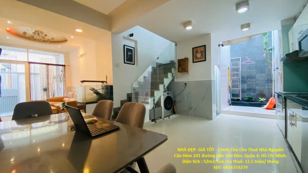 NHÀ ĐẸP- GIÁ TỐT - Chính Chủ Cho Thuê Nhà Nguyên Căn Hẻm 241 đường Bến Vân Đồn, Quận 4, Hồ Chí Minh.