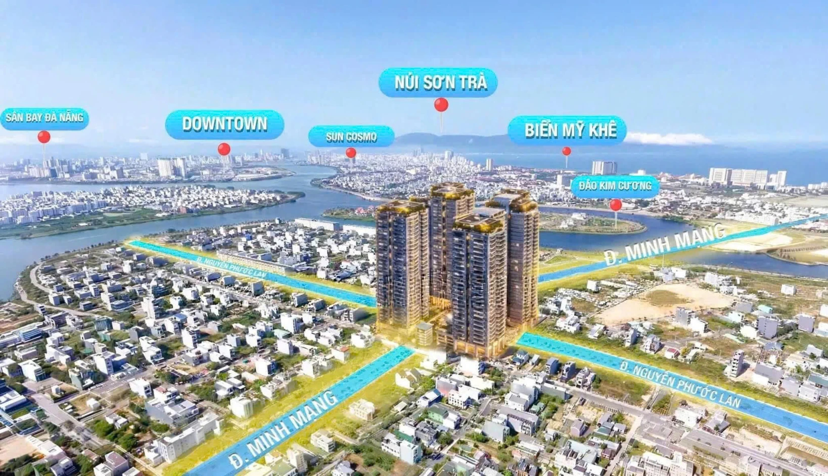 Độc quyền quỹ căn 2PN Sun Fours Tower đẹp nhất dự án giá chỉ 2x Tỷ