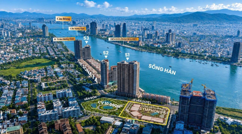 Sở hưu ngay dự án Sun Symphony 5 căn hộ mặt sông Hàn chỉ từ 2 tỷ, Khai thác cho thuê 20-30tr/tháng
