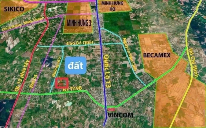 Đất nền gần Ngã tư Chơn Thành, Minh Long