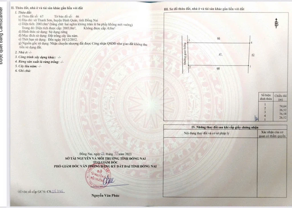 Bán lô đất đường xe hơi Phú Lý Thanh Sơn - ĐT 761, Xã Thanh Sơn, Định Quán, TP. Đồng Nai