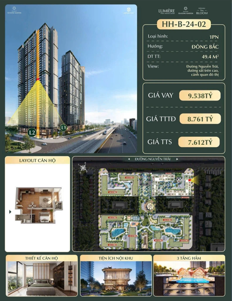 🔥 HHB-24-02  HOA HẬU 1PN TẠI MASTERISE HANOI SEASONS GARDEN  CHỈ NHỈNH 7 TỶ – KHÔNG CÓ CĂN THỨ HAI ĐỂ SO SÁNH 🔥