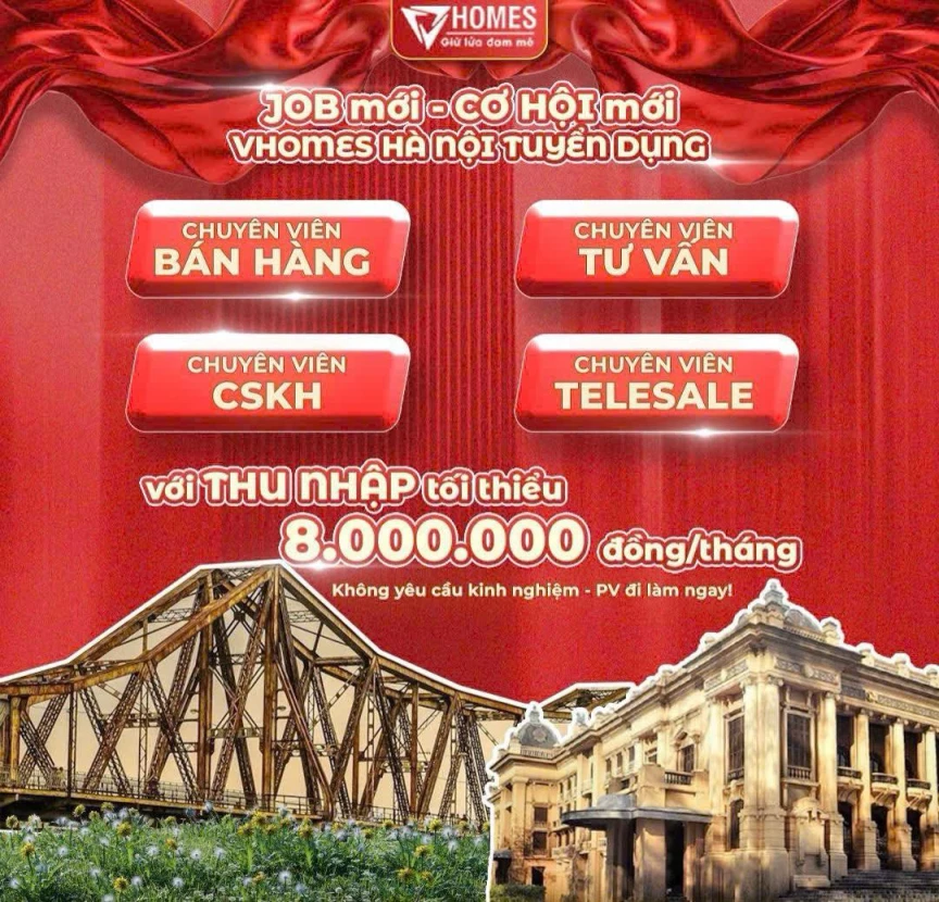  [𝐕𝐇𝐎𝐌𝐄𝐒 HÀ NỘI TUYỂN DỤNG]