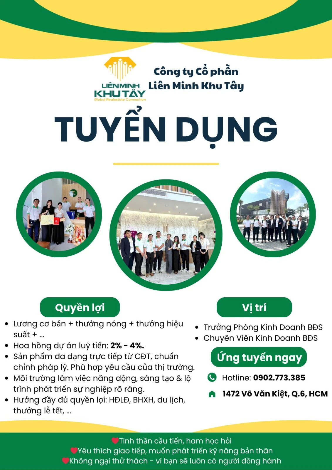   TRƯỞNG PHÒNG KINH DOANH & NHÂN VIÊN KINH DOANH BẤT ĐỘNG SẢN 