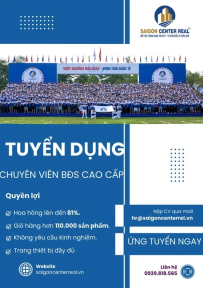  SGCR - TUYỂN DỤNG CHUYÊN VIÊN TƯ VẤN BĐS