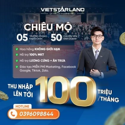  TUYỂN DỤNG SALE BĐS HÀ NỘI – CUNG CẤP DATA NÉT – HỖ TRỢ CHI PHÍ MKT LÊN ĐẾN 100%
