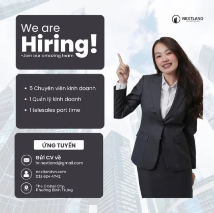  TUYỂN DỤNG NHÂN VIÊN KINH DOANH BĐS – ƯU TIÊN CÓ KINH NGHIỆM 