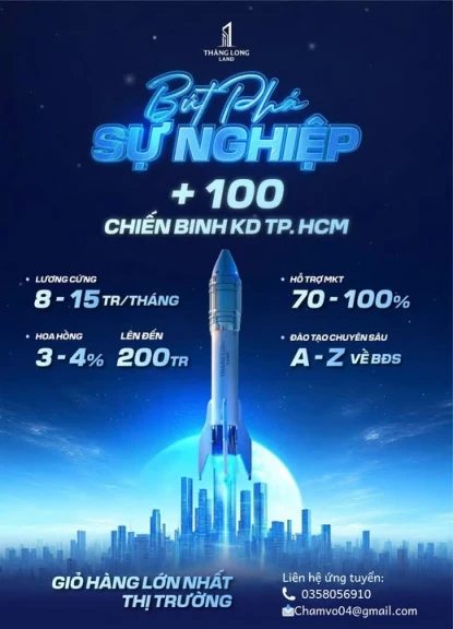 THĂNG LONG LAND TUYỂN DỤNG CHUYÊN VIÊN KINH DOANH BĐS