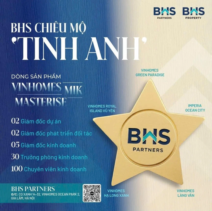 BHS CHIÊU MỘ “TINH ANH” – CÙNG DÒNG SẢN PHẨM VINHOMES | MASTERISE | MIK