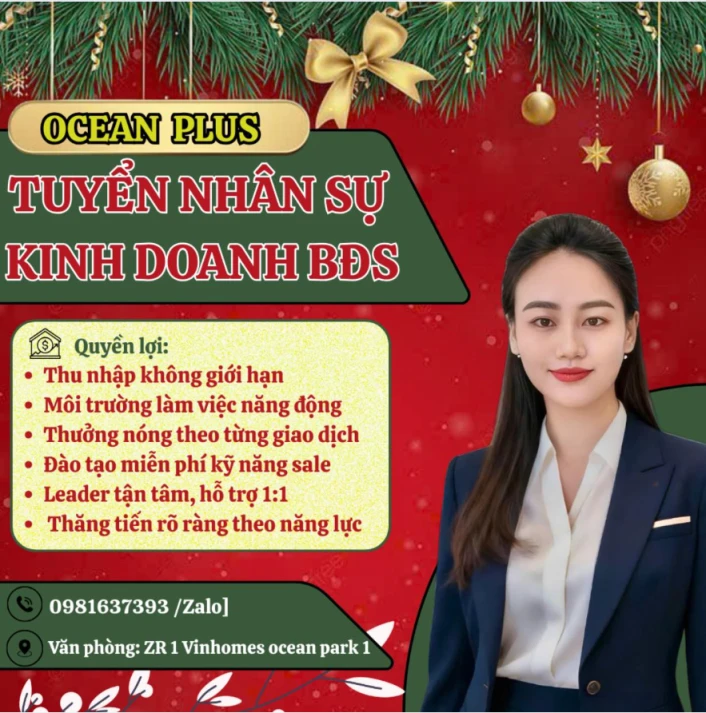 🌹Bứt phá sự nghiệp cùng OCEAN PLUS🌹 🌻🌾OCEAN PLUS TUYỂN DỤNG NHÂN SỰ BẤT ĐỘNG SẢN🌾🌻