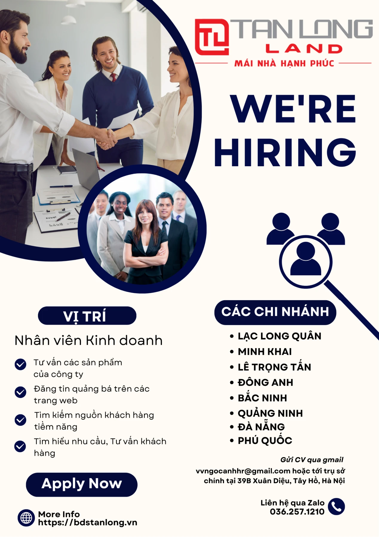  TÂN LONG LAND - TUYỂN DỤNG CHUYÊN VIÊN KINH DOANH