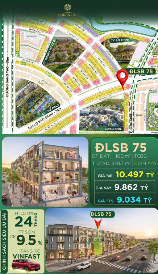 ✨ Vinhomes Golden City Dương Kinh Hải Phòng - Shophouse 2 mặt tiền