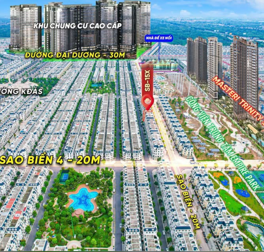 🌟 SB-15X – CĂN SHOPHOUSE 2 MẶT TIỀN HIẾM CÓ NẰM TRIÊN DƯỜNG SAO BIỂN RỘNG 20m