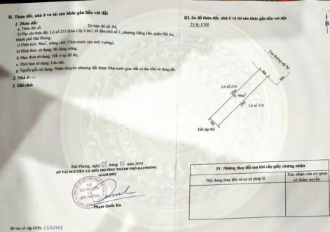 Bán lô đất tái định cư Gốc Lim, Đằng Hải, Hải An, Hải Phòng