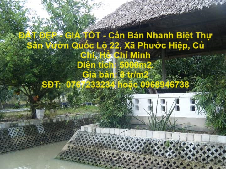 ĐẤT ĐẸP - GIÁ TỐT - Cần Bán Nhanh Biệt Thự Sân Vườn Quốc Lộ 22, Xã Phước Hiệp, Củ Chi, Hồ Chí Minh