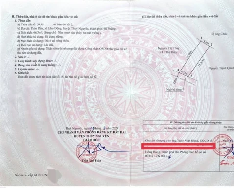 Chỉ 9xxtriệu có ngay lô đất 66mtại thôn Đền -Lâm Động - Thuỷ Nguyên