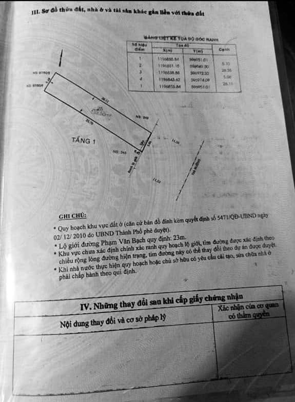 Bán nhà mặt tiền Phạm Văn Bạch, phường 15, Tân Bình, 5x26m, Cấp 4 tiện xây, giá  20.9 tỷ.