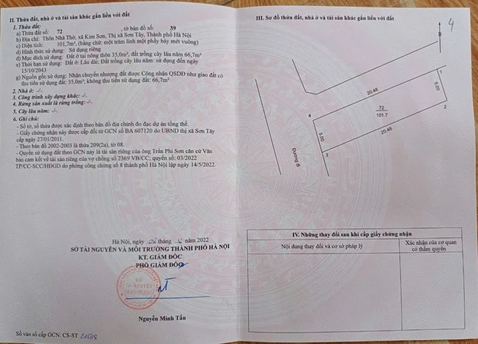 BÁN LÔ GÓC CỰC ĐẸP DT 102M2 TẠI KIM SƠN SƠN TÂY, CÁCH ĐƯỜNG TL46 CHỈ 800M, GIÁ 1,7X TỶ