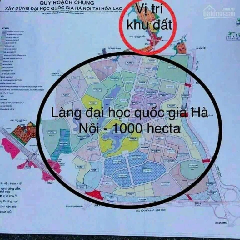 BÁN NHANH LÔ ĐẤT 100M2, MT 5M TĐC ĐẠI HỌC QUỐC GIA HÒA LẠC, TIỀM NĂNG SINH LỜI LỚN, GIÁ 53,XTR/M2