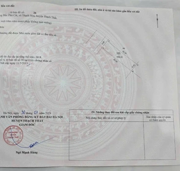 BÁN 150M2 ĐẤT TÁI ĐỊNH CƯ BẮC PHÚ CÁT, GẦN CHUNG CƯ PHENIKA, SÁT ĐẠI LỘ THĂNG LONG, GIÁ HƠN 80TR/M2