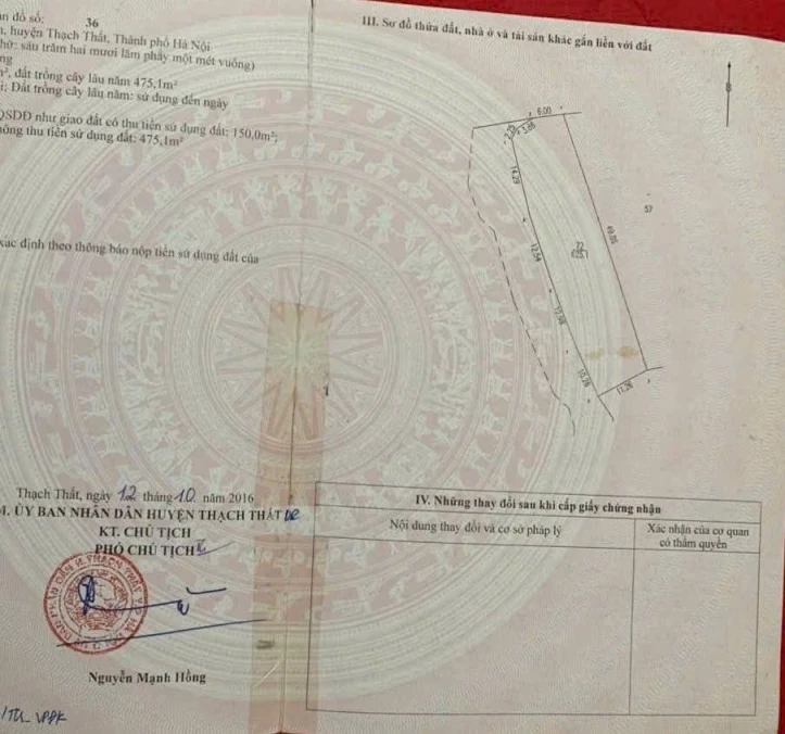 BÁN LÔ ĐẤT VIEW THOÁNG ĐẸP, MT RỘNG, DT 625M2 TAI YÊN BÌNH THẠCH THẤT, GIÁ NHỈNH 10TR/M2