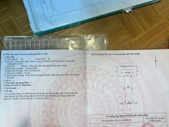 Chính chủ gửi bán đất đấu giá thuần lương hoàng văn thụ chương mỹ hà nội