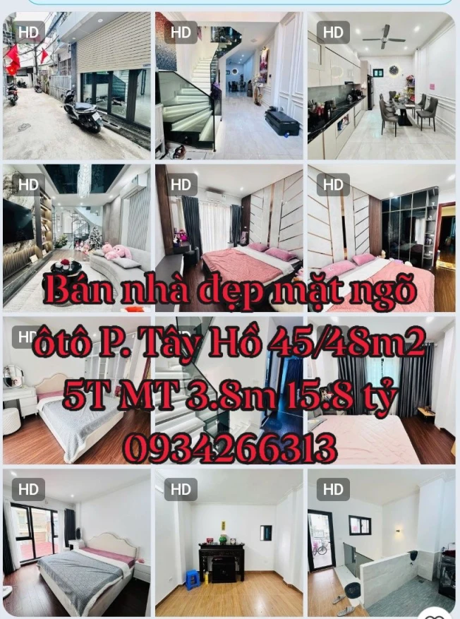 Tin chuẩn 100% Bán nhà mặt ngõ ôtô phố Lạc Long Quân 48m2 5T MT 3.8m 15.8 tỷ gần Hồ Tây