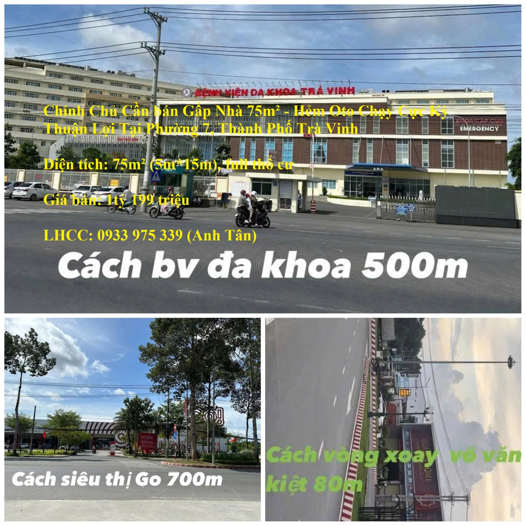 Chính Chủ Cần bán Gấp Nhà 75m² - Hẻm Oto Chạy Cực Kỳ Thuận Lợi Tại Phường 7, Thành Phố Trà Vinh